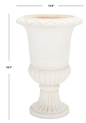 Safavieh PAUL Planter - Elegant Urn-Style Design for Indoor & Outdoor Spaces, Perfect for Large Floral Arrangements Off White PAT5037A