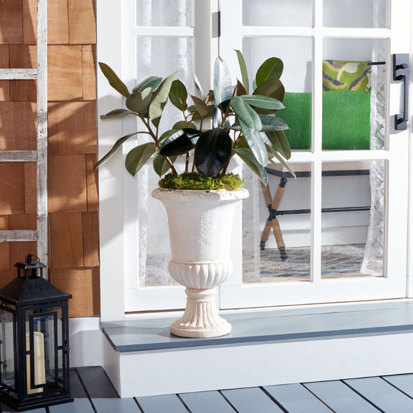 Safavieh PAUL Planter - Elegant Urn-Style Design for Indoor & Outdoor Spaces, Perfect for Large Floral Arrangements Off White PAT5037A