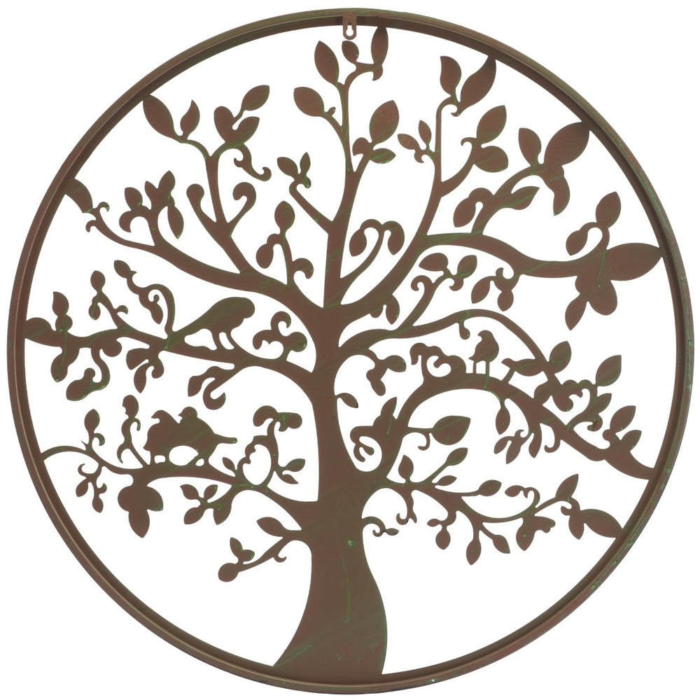 Safavieh 31.5" Tree of Life Wall Art - Elegant Iron Décor for Indoor/Outdoor Spaces, Adds Nature's Touch Rustic Blue PAT5040C