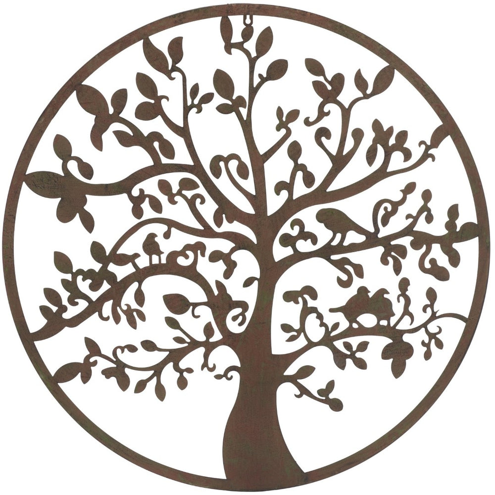 Safavieh 31.5" Tree of Life Wall Art - Elegant Iron Décor for Indoor/Outdoor Spaces, Adds Nature's Touch Rustic Blue PAT5040C