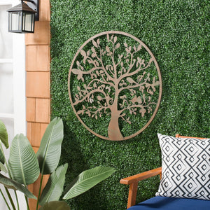 Safavieh 31.5" Tree of Life Wall Art - Elegant Iron Décor for Indoor/Outdoor Spaces, Adds Nature's Touch Rustic Blue PAT5040C