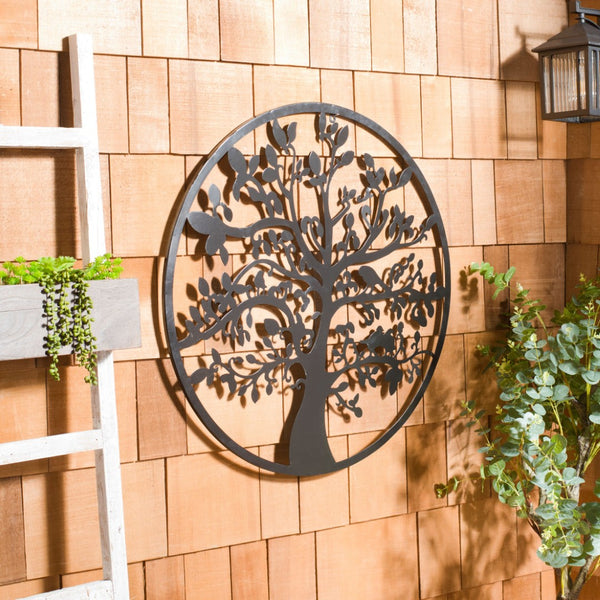 Safavieh 31.5" Tree of Life Wall Art - Elegant Iron Décor for Indoor/Outdoor Spaces, Adds Nature's Touch Black PAT5040E