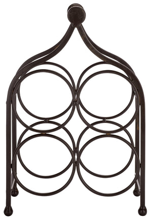 Safavieh FLOYD 4 Wine Bottle Holder - Modern Industrial Design, Stylish Storage for Wine Bottles & Decor Brown PAT5041B