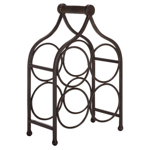 Safavieh FLOYD 4 Wine Bottle Holder - Modern Industrial Design, Stylish Storage for Wine Bottles & Decor Brown PAT5041B