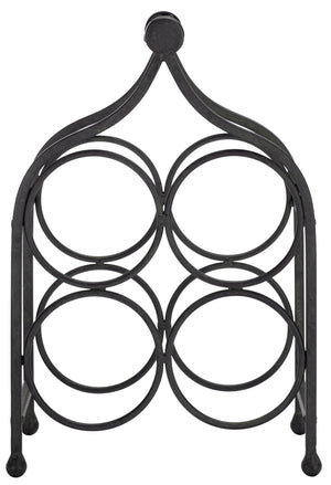 Safavieh FLOYD 4 Wine Bottle Holder - Modern Industrial Design, Stylish Storage for Wine Bottles & Decor Black PAT5041E