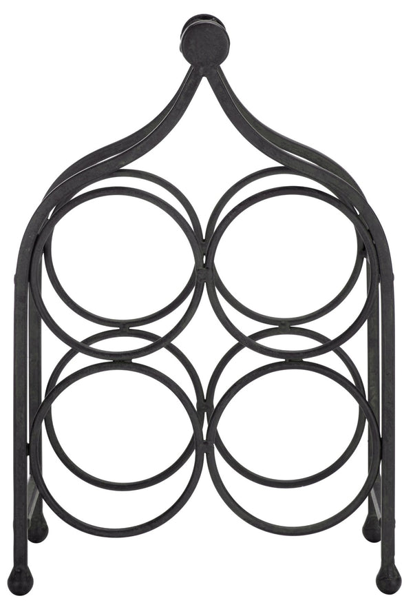 Safavieh FLOYD 4 Wine Bottle Holder - Modern Industrial Design, Stylish Storage for Wine Bottles & Decor Black PAT5041E