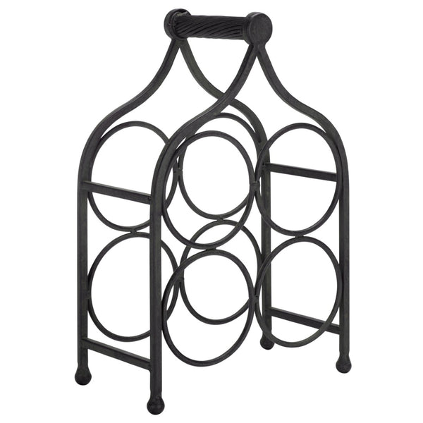 Safavieh FLOYD 4 Wine Bottle Holder - Modern Industrial Design, Stylish Storage for Wine Bottles & Decor Black PAT5041E