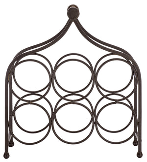 Safavieh Floyd Elegant Wine Bottle Holder - Durable Metal Design For Sophisticated Outdoor Spaces And Decor Brown 100% Iron Pat5042b