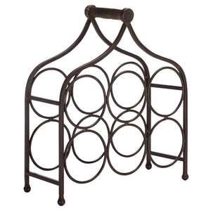 Safavieh Floyd Elegant Wine Bottle Holder - Durable Metal Design For Sophisticated Outdoor Spaces And Decor Brown 100% Iron Pat5042b