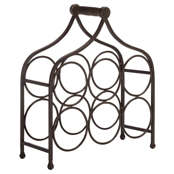 Safavieh Floyd Elegant Wine Bottle Holder - Durable Metal Design For Sophisticated Outdoor Spaces And Decor Brown 100% Iron Pat5042b