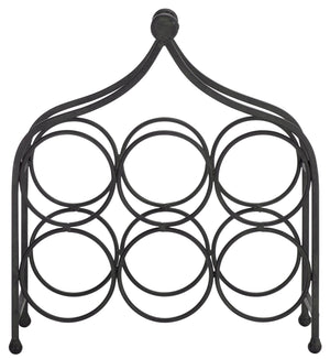 Safavieh Floyd Elegant Wine Bottle Holder - Durable Metal Design For Sophisticated Outdoor Spaces And Decor Black 100% Iron Pat5042e