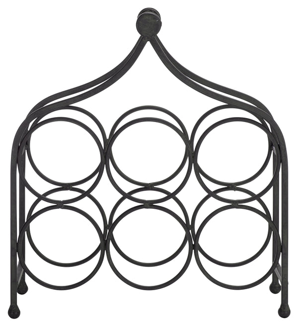 Safavieh Floyd Elegant Wine Bottle Holder - Durable Metal Design For Sophisticated Outdoor Spaces And Decor Black 100% Iron Pat5042e