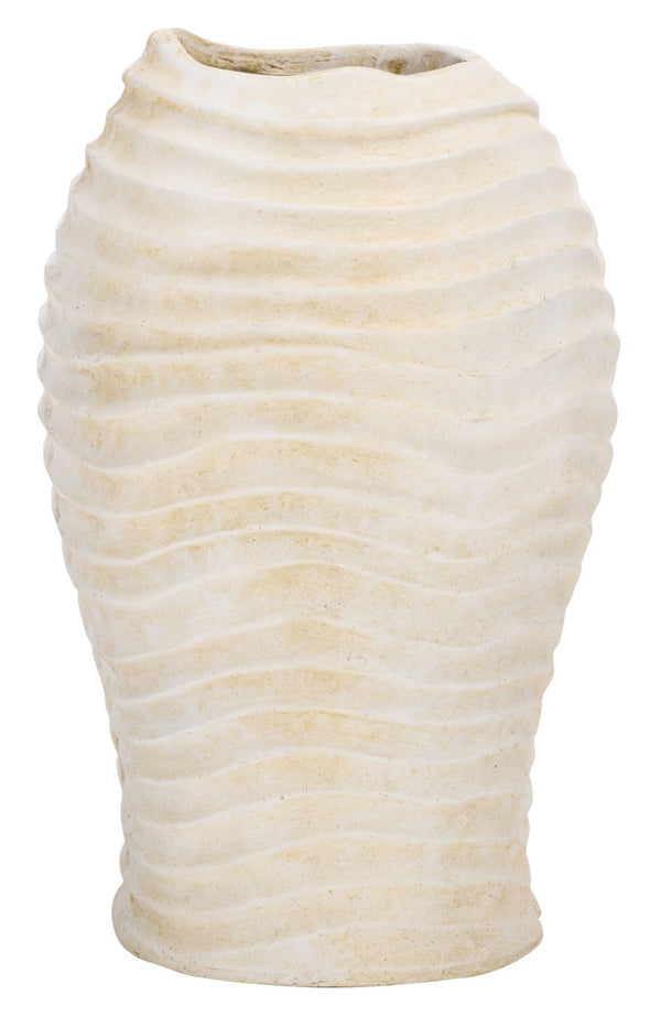 Safavieh DAMIAN Planter Pot - Modern Durable Outdoor Accent for Patios and Gardens, Weather-Resistant Design Off White PAT5043A