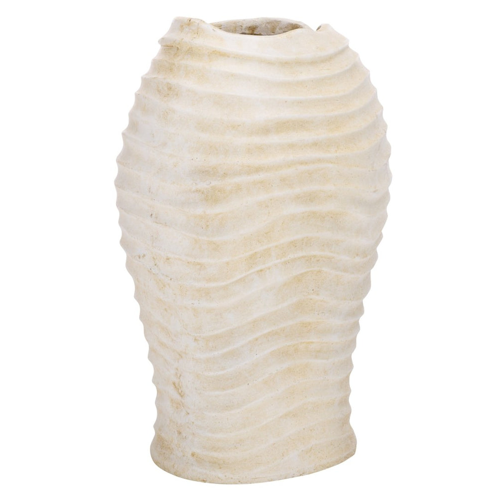 Safavieh DAMIAN Planter Pot - Modern Durable Outdoor Accent for Patios and Gardens, Weather-Resistant Design Off White PAT5043A