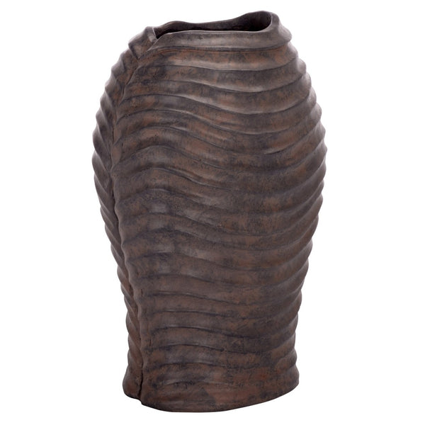Safavieh DAMIAN Planter Pot - Modern Durable Outdoor Accent for Patios and Gardens, Weather-Resistant Design Brown PAT5043B