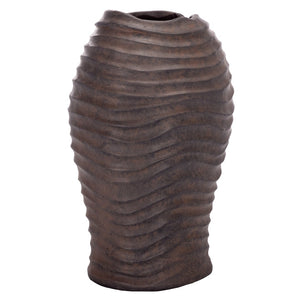 Safavieh DAMIAN Planter Pot - Modern Durable Outdoor Accent for Patios and Gardens, Weather-Resistant Design Brown PAT5043B