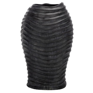 Safavieh DAMIAN Planter Pot - Modern Durable Outdoor Accent for Patios and Gardens, Weather-Resistant Design Black PAT5043E