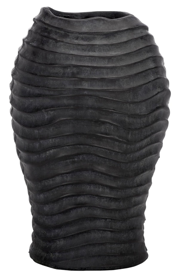 Safavieh DAMIAN Planter Pot - Modern Durable Outdoor Accent for Patios and Gardens, Weather-Resistant Design Black PAT5043E