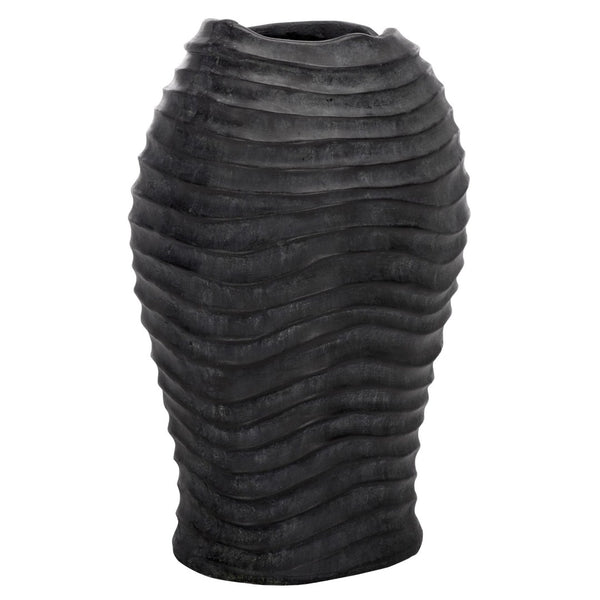 Safavieh DAMIAN Planter Pot - Modern Durable Outdoor Accent for Patios and Gardens, Weather-Resistant Design Black PAT5043E