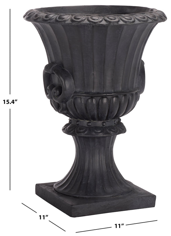 Safavieh Arden Planter Plot - Durable Magnesium Oxide Design For Chic Outdoor Elegance And Style Upgrade Black Magnesium Oxide Pat5044e