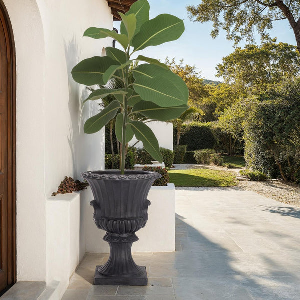 Safavieh Arden Planter Plot - Durable Magnesium Oxide Design For Chic Outdoor Elegance And Style Upgrade Black Magnesium Oxide Pat5044e