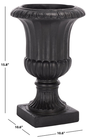Safavieh Durham Planter Pot - Elegant Outdoor Decor, Weather-resistant Magnesium Oxide For Timeless Style Black Magnesium Oxide Pat5045e