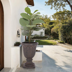 Safavieh Apollo Planter Pot – Elevate Your Outdoor Space With Elegant Magnesium Oxide Design For All Seasons Brown Magnesium Oxide Pat5046b