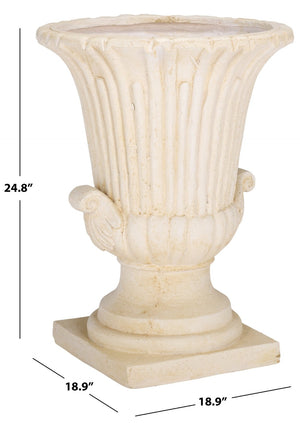 Safavieh ATLAS Planter Pot - Modern Magnesium Oxide Design for Stylish Outdoor Spaces and Lasting Durability Off White PAT5047A