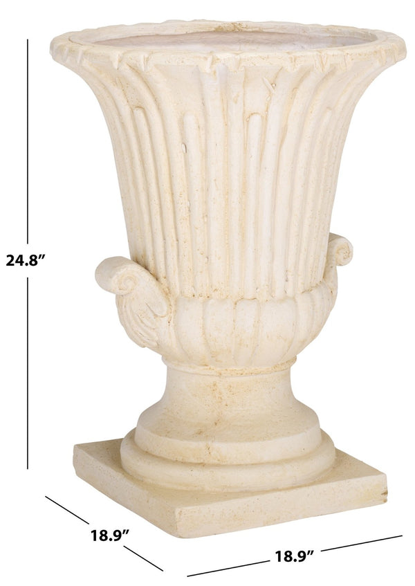 Safavieh ATLAS Planter Pot - Modern Magnesium Oxide Design for Stylish Outdoor Spaces and Lasting Durability Off White PAT5047A