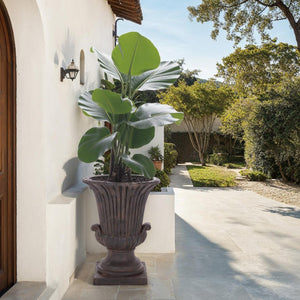 Safavieh ATLAS Planter Pot - Modern Magnesium Oxide Design for Stylish Outdoor Spaces and Lasting Durability Brown PAT5047B