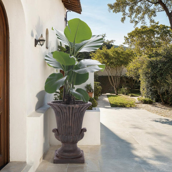 Safavieh ATLAS Planter Pot - Modern Magnesium Oxide Design for Stylish Outdoor Spaces and Lasting Durability Brown PAT5047B