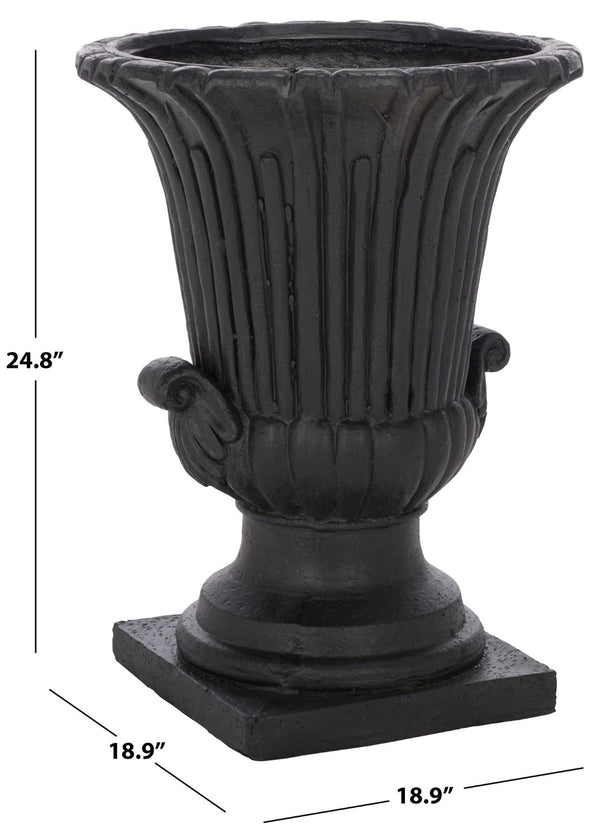 Safavieh ATLAS Planter Pot - Modern Magnesium Oxide Design for Stylish Outdoor Spaces and Lasting Durability Black PAT5047E