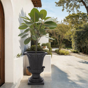 Safavieh ATLAS Planter Pot - Modern Magnesium Oxide Design for Stylish Outdoor Spaces and Lasting Durability Black PAT5047E