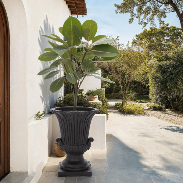 Safavieh ATLAS Planter Pot - Modern Magnesium Oxide Design for Stylish Outdoor Spaces and Lasting Durability Black PAT5047E