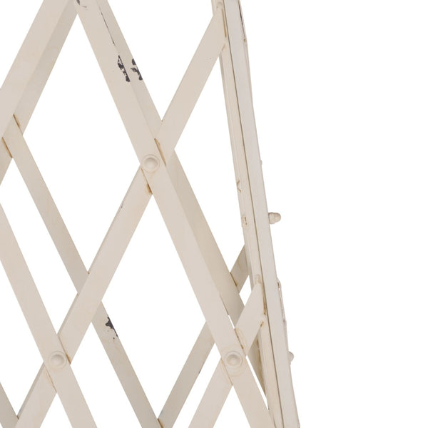 Safavieh CALEDONIA Trellis Planter - Elegant Vertical Support for Climbing Plants, Durable Iron Design for Outdoors Antique White PAT5048A