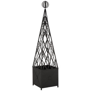 Safavieh CALEDONIA Trellis Planter - Elegant Vertical Support for Climbing Plants, Durable Iron Design for Outdoors Black PAT5048E