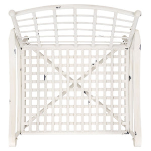 Safavieh Caledonia Outdoor Lounge Chair Set of 2 Powder Coated Metal Garden Patio Seating Antique White PAT5049A-SET2