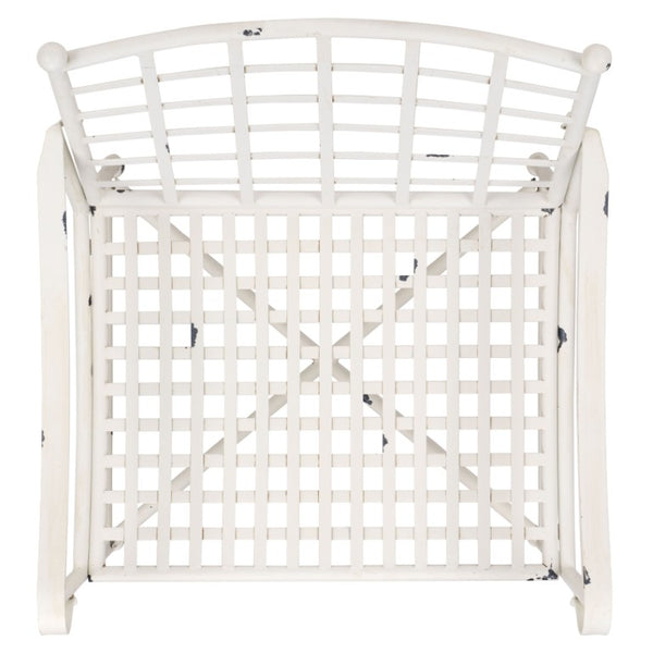 Safavieh Caledonia Outdoor Lounge Chair Set of 2 Powder Coated Metal Garden Patio Seating Antique White PAT5049A-SET2