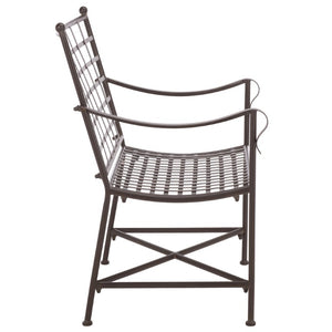 Safavieh Caledonia Outdoor Lounge Chair Set of 2 Powder Coated Metal Garden Patio Seating Rustic Brown PAT5049B-SET2