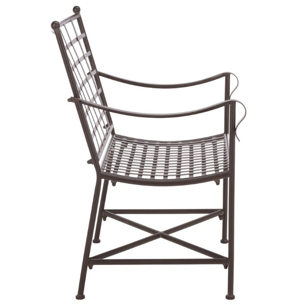 Safavieh Caledonia Outdoor Lounge Chair Set of 2 Powder Coated Metal Garden Patio Seating Rustic Brown PAT5049B-SET2
