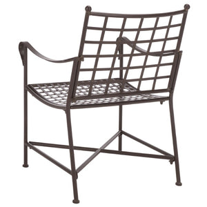 Safavieh Caledonia Outdoor Lounge Chair Set of 2 Powder Coated Metal Garden Patio Seating Rustic Brown PAT5049B-SET2
