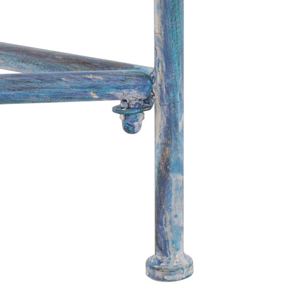 Safavieh Caledonia Outdoor Lounge Chair Set of 2 Powder Coated Metal Garden Patio Seating Mossy Blue PAT5049C-SET2