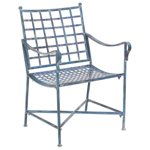 Safavieh Caledonia Outdoor Lounge Chair Set of 2 Powder Coated Metal Garden Patio Seating Mossy Blue PAT5049C-SET2