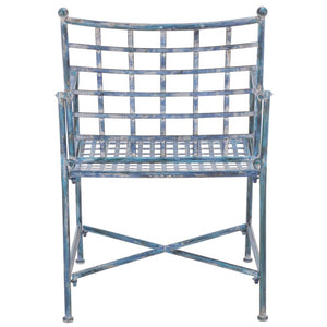 Safavieh Caledonia Outdoor Lounge Chair Set of 2 Powder Coated Metal Garden Patio Seating Mossy Blue PAT5049C-SET2