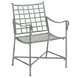 Safavieh Caledonia Outdoor Lounge Chair Set of 2 Powder Coated Metal Garden Patio Seating Antique Green PAT5049D-SET2