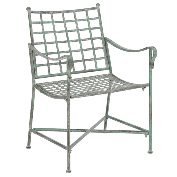 Safavieh Caledonia Outdoor Lounge Chair Set of 2 Powder Coated Metal Garden Patio Seating Antique Green PAT5049D-SET2