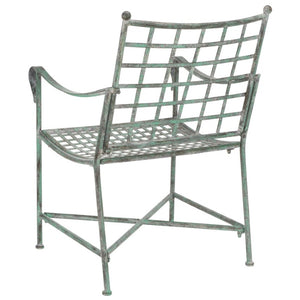 Safavieh Caledonia Outdoor Lounge Chair Set of 2 Powder Coated Metal Garden Patio Seating Antique Green PAT5049D-SET2