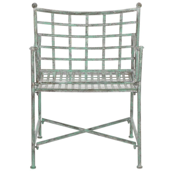 Safavieh Caledonia Outdoor Lounge Chair Set of 2 Powder Coated Metal Garden Patio Seating Antique Green PAT5049D-SET2