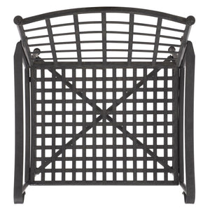 Safavieh Caledonia Outdoor Lounge Chair Set of 2 Powder Coated Metal Garden Patio Seating Black PAT5049E-SET2
