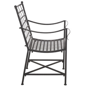 Safavieh Caledonia Outdoor Lounge Chair Set of 2 Powder Coated Metal Garden Patio Seating Black PAT5049E-SET2